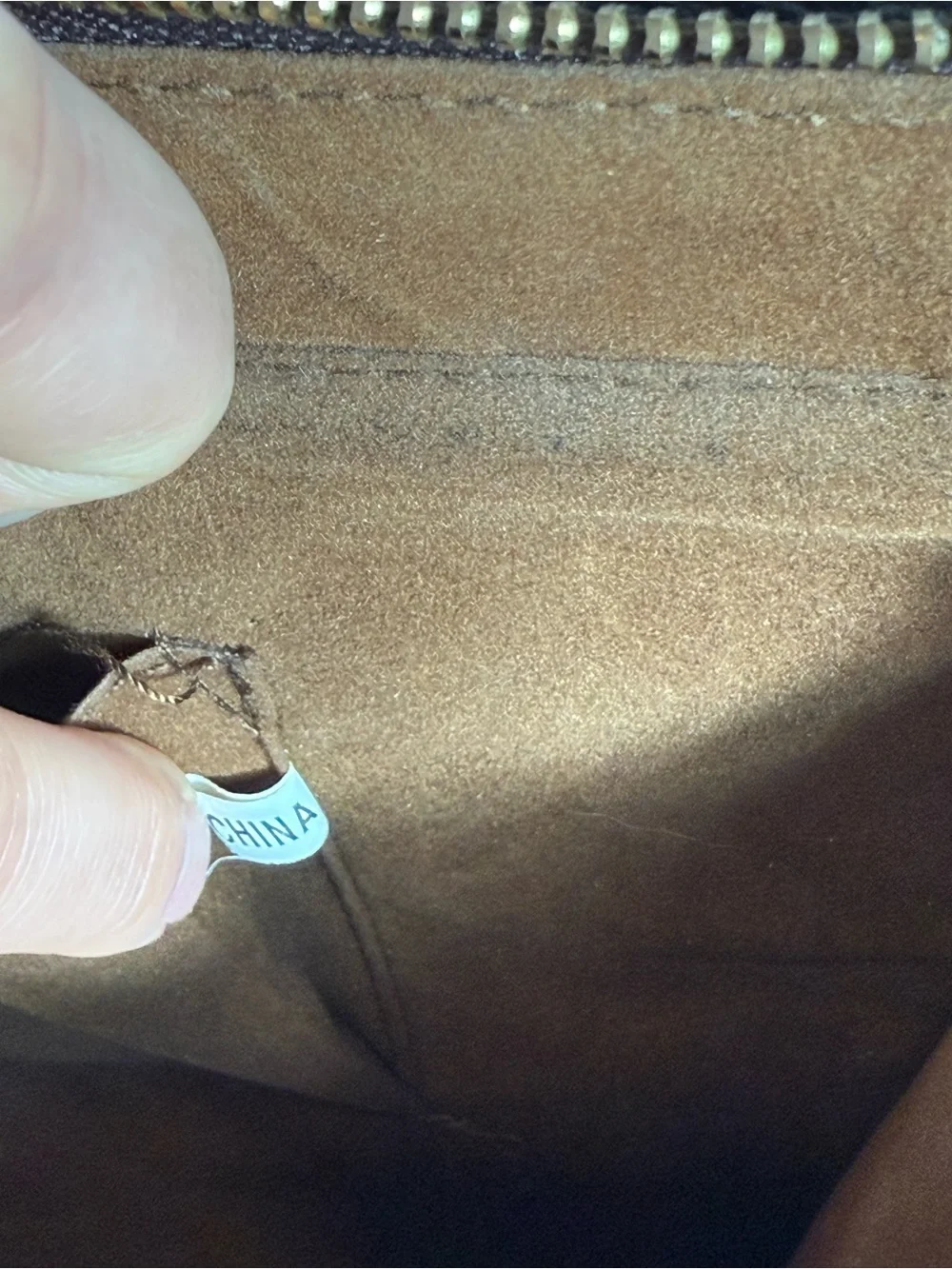 Brown Monogram Tote Bag with Tan Handles